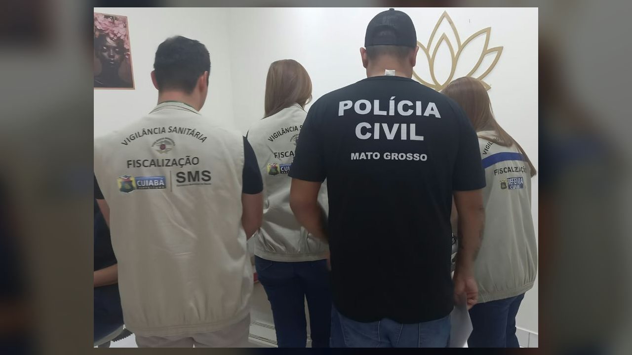 Polícia Civil, Vigilância Sanitária e CRF-MT flagram suspeita de exercício ilegal da medicina em clínica de estética de Cuiabá